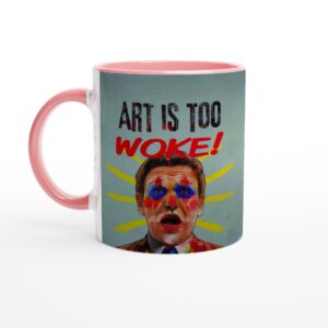 Pink Handled Coffee Mug